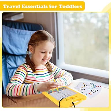 Magnetic Drawing Board for Kids, Toddler Magnet Doodle Board with 2 Pens, Magnetic Dot Art, Fine Motor Skills Toys, Airplane Travel Essentials Toys for Boys Girls (Yellow Cat) - Image 3