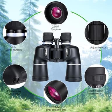 OPTIVORA 10-32x60 Zoom Binoculars for Adults High Powered with BAK4,SMC Lenses,These Long-Range Binoculars for Adults are Perfect for Bird Watching,Hunting,Whale Watching,etc. - Image 5