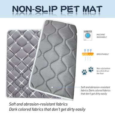 Bubble bear Dog Crate Mat - Ultra Soft, Washable & Anti-Slip Kennel Pad for Small/Medium/Large Dogs, Dark-Hued to Hide Stains (36"x23") - Image 2