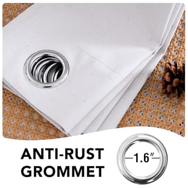 H.VERSAILTEX Linen Blackout Curtains 72 Inches Long 100% Blackout Thermal Insulated Textured Linen Look Curtain Draperies Anti-Rust Grommet, Energy Saving with White Liner, 2 Panels, Bright White - Image 6
