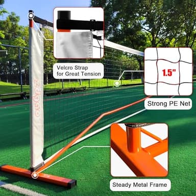 Zdgao Pickleball Set with Net for Driveway, 22 FT Regulation Size Pickleball Net Set with Paddles Set of 4, Outdoor Pickleballs, Court Markers and Carry Bag for Driveway, Backyard, Home - Image 3