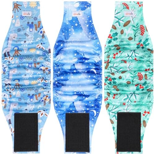 Reusable Dog Diapers Male 3 Pack, Premium Washable Belly Bands for Male Dogs, High Absorbing Large Male Dog Wraps for Doggie & Puppy in Incontinence or Excitable Urination and Training Star Star L - Image 1