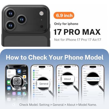 Peerock for iPhone 17 Pro Max Case: with 360° Spin Magnetic Stand, Camera Control Button, Fit for MagSafe, Military Drop Protective Slim Phone Cover for 17 ProMax with Ring Kickstand, 6.9", Black - Image 9