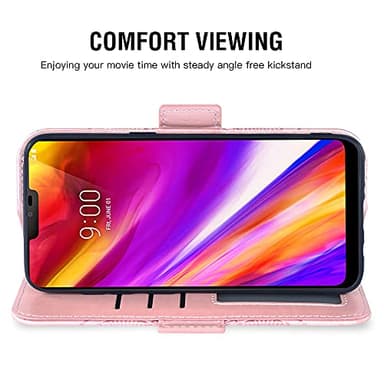 Compatible with LG G7 ThinQ Wallet Case and Tempered Glass Screen Protector Flip Cover Card Holder Cell Phone Cases for LGG7 One G 7 Plus LG7 Fit LG7ThinQ 7G Thin Q G7+ G7thinq LGG7thinq Men Rose Gold - Image 4