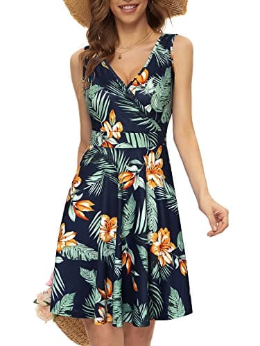 GUBERRY Beach Vacation Clothes for Women Hawaiian Cruise Tropical Boho Resort Wear Midi Fit and Flared Sundresses Summer Outfits for Women 2025 - Image 2