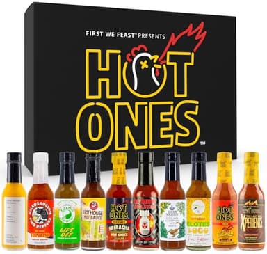 Hot Ones Hot Sauce Challenge Set - Season 26 Gift Set Variety Pack - Made with Natural Ingredients - Unique Small Batch Sampler - 5 fl oz Bottles (10-Pack) - Image 1