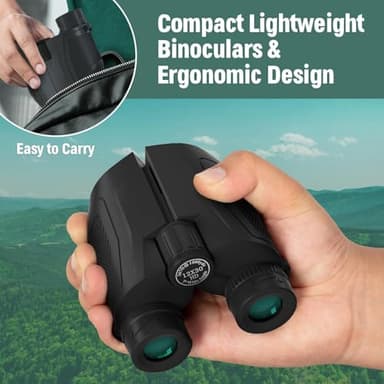12x30 Compact Binoculars for Adults and Kids, High Power Lightweight Small Binoculars with Phone Adapter for Cruise Ship Hiking Bird Watching Sports Safari Viewing Football Sports Concert - Image 5