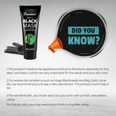 Blackhead Remover Mask, Charcoal Peel Off Face Mask, Blackhead Remover, Pore Cleaner for Men & Women, 2.7 fl oz - Image 7