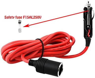 EPAuto 12V 12' Foot Heavy Duty Extension Cord with Cigarette Lighter Plug Socket - Image 2