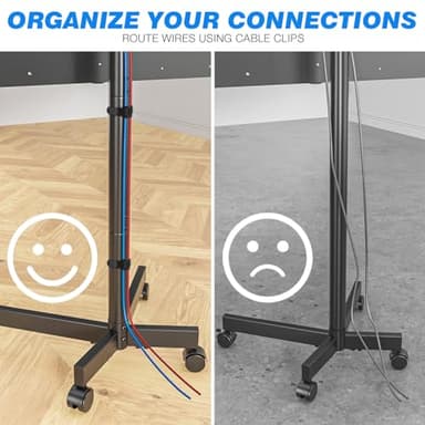 Rfiver Mobile TV Cart Rolling TV Stand for 23-60 Inch Screens, Portable TV Stand on Wheels with Tilt and Height Adjustable, Outdoor TV Mount Stand Holds up to 88 lbs for Home Office MAX VESA 400x400mm - Image 8