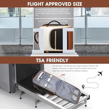 Large Carry On Travel Backpack: Flight Approved 40L Waterproof TSA Personal Item Daypack for Women Weekender Bag fit 17inch Laptop Luggage Backpack Traveling Business with USB Port and 3 Packing Cubes - Image 7