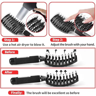 Voremy Magical Brush Detangler 2 Pack, HIPPIH Anti-Static Detangling Brush for Curly Thick Hair, No Pull Hair Brush for Women, Men, Kids, Ultra Detangler Can Add Shine and Smoothing Hair - Image 6