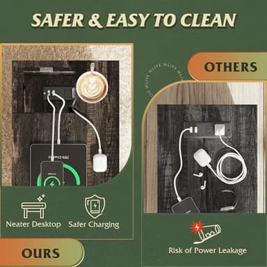 WLIVE End Table with Charging Station, Side Table with USB Ports and Outlets, Narrow Side Table for Small Spaces, Living Room, Couch, Nightstand with Storage, Brown - Image 5