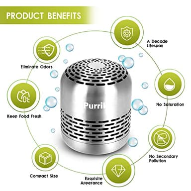 Purriko Refrigerator Deodorizer,Lasts for 10 Years,Refrigerator Odor Eliminator,Fridge Deodorizer,More Effective Than Baking Soda Bamboo Air Purifying Bags - Image 5