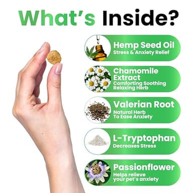 Grateful Pawz Hemp Calming Chews for Dogs - Dog Calming Chews - 170 Anxiety Relief Treats with Hemp Oil - Sleep Aid - Advanced Health Joint Support Supplement - Health & Wellness - Image 3