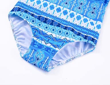 Bathing Suits for Girls Size 3t 4t Toddler Swimsuit Plaid Blue 3D Printed Classic One Piece Swimwear - Image 6