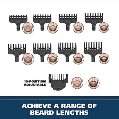 Wahl USA Stainless Steel Lithium-Ion Cordless Beard Trimmer for Men - Rechargeable All in One Men's Beard Trimmer with Rotary Ear & Nose Trimmer, & Detail Trimmer - Model 9818A - Image 10