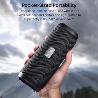 TOZO PA2 Bluetooth Speaker with Dual Drivers & Dual Bass Diaphragms, Deep Bass Loud Stereo Sound, 25H Playtime, Custom EQ App Portable Wireless Speaker for Home Outdoors Travel Black - Image 6