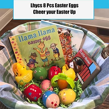 LHYCS 8PCS Wooden Percussion Eggs, Colorful Musical Easter Maracas Egg Shakers - Image 5