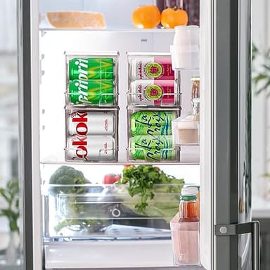 ClearSpace Soda Can Organizer & Soda Can Dispenser for Refrigerator - Fridge Organizer & Stackable Drink Organizer for Fridge or Refrigerator - Holds 12 Cans Each, BPA Free - 2 Pack - Image 2