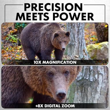 Minolta 10x25 Digital Binoculars - 4K UHD Video Camera, 48MP Photo, 8X Digital Zoom, IPS Anti-Glare Screen, Fog-Resistant Optics, Compact, Ideal for Birdwatching & Travel Hunting - Image 4