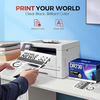 Compatible DR730 (Not Toner) Replacement for Brother Drum DR730 DR-730 Compatible with MFC-L2750DW HL-L2370DW MFC-L2710DW HL-L2350DW DCP-L2550DW Printer (2 Pack, Black) - Image 5