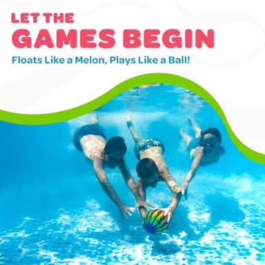 Watermelon Ball JR Durable Fillable Pool Toy for Underwater Games - Football, Basketball & Rugby - Perfect for Water Parties - Fun for Adults & Kids Alike - Ages 6+, 6.5" Multicolor - Image 5