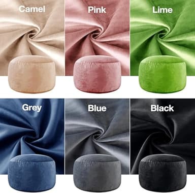 WhatsBedding Large Bean Bag Chair: 3 ft Memory Foam for Adults/Kids, with Fillings. Soft Faux Fur Fabric - Dutch Velvet, Charcoal, 3 Foot Bean Bag - Image 7