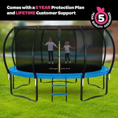 Trampoline for Kids and Adults - 8Ft 10Ft 12Ft 14FT 15ft 16ft Trampoline with Net - with Bonus Sprinkler and LED Lights/ASTM Certified/Extra Sturdy Recreational Outdoor Trampolines - Image 5