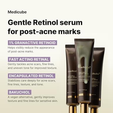 Medicube Deep Reviving Bakuchiol Retinol Facial Serum - Anti-Aging 4th Gen Retinol & Bakuchiol - Targets Fine Lines, Uneven Skin Tone, Blemish Scars - Korean Skin Care, Low Irritant, 1.01 oz - Image 4