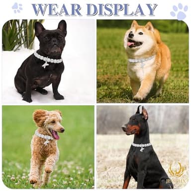 Silver Dog Chain Diamond Cuban Collar with K Letter Tag Walking Metal Chains Collars Secure Buckle,Pet Cuban Link Jewelry Accessories for Small Medium Dogs Cats(10") - Image 2