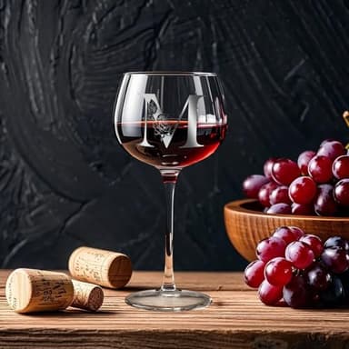 Personalized Gifts for Women, Monogrammed A-Z Wine Glass Customized Gift, Unique Christmas Birthday Gifts for Women Her Mom Friend Sister Wife Daughter Nurse (M) - Image 5