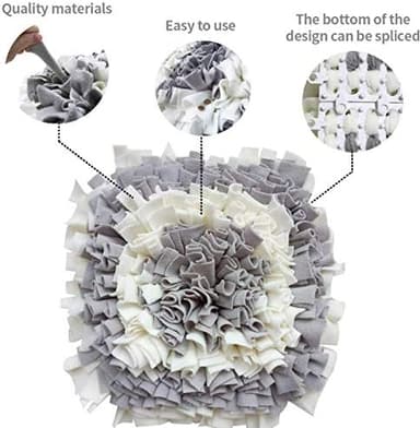Pet Snuffle Mat for Dogs, Dog Feeding Mat, Nosework Training Mats for Foraging Instinct Interactive Puzzle Toys (Gray&White - Image 5