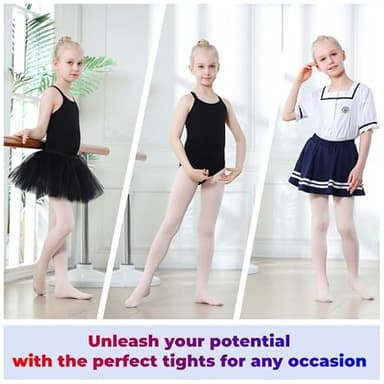 DIPUG Ballet Tights for Girls Dance Tights Toddler Thick Soft Footed Kids Pink Stockings Size 5t 6 7 8, 1 Pack - Image 5