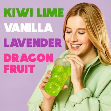 Wyler's Light Singles to Go Powder Packets, Water Drink Mix, Variety Pack, Watertok Base Flavors, Kiwi Lime, Vanilla, Lavender, and Dragon Fruit, Sugar & Caffeine Free, On-The-Go, 20 Count (Pack - 1) - Image 5