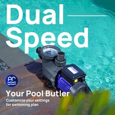 AQUASTRONG In/Above Ground Pool Pump, High Flow (Dual Speed, 1.5HP, 4975 GPH, 115V - Image 4
