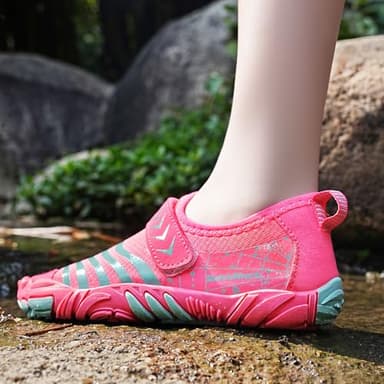 Quickshark Kids Water Shoes Boys Girls Barefoot Aqua Socks Lightweight Quick Dry Sandals Slip On Walking Sneakers for Beach Pool Swim 1-Pink 1 Big Kid - Image 7