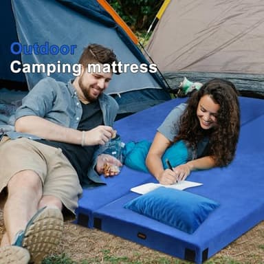 Lxotvae Queen Memory Foam Camping Mattress pad, Thick Sleeping Mat for Adults with Waterproof and Non-Slip Bottom, Portable Roll Up Mattress for Sleepover Guest,Cot Pad for Car Camping - Image 7