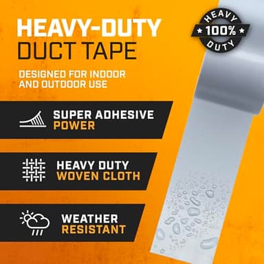 Lockport Duct Tape Heavy Duty Waterproof - 30 Yards x 2 Inch - 12 Roll Pack Silver Duct Tape Bulk Pack - No Residue, Flexible, Strong, All-Weather and Easy Tear - Grey Heavy Duty - Image 2