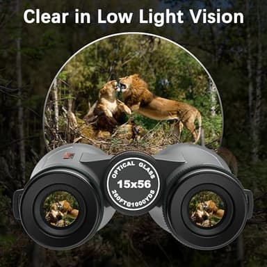 Adasion 15x56 UHD Binoculars for Adults High Powered with Phone Adapter and Tripod, Super Powerful BAK4 Prism Waterproof Binoculars for Hunting Stargazing Bird Watching Hiking Safari Travel Sports - Image 4