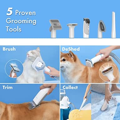 Neakasa P2 Pro Dog Grooming Kit, Pet Grooming Vacuum Suction 99% Hair, Professional Grooming Clippers with 5 Proven Grooming Tools, 2L Large-capacity Easy Empty Dustbin for Dogs Cats and Other Animals - Image 2