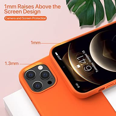 Miracase Compatible with iPhone 12 Pro Max Case, [Soft Anti-Scratch Microfiber Lining], Liquid Silicone Case Gel Rubber Shockproof Drop Protection Phone Case for 12 Pro Max, Orange - Image 4