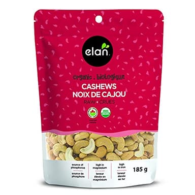 Elan Organic Raw Cashews, Unroasted, Unsalted, Non-GMO, Vegan, Gluten-Free, Kosher, Raw Nuts, Healthy Snack, 8 pack of 6.5 oz - Image 3
