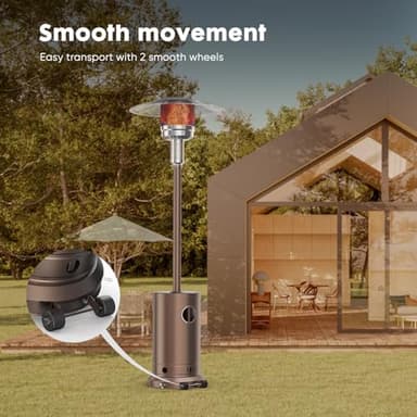 OLIXIS 48,000 BTU Propane Heaters with Wheels, Patio Heater Outdoor with Round Table Design, For Deck Porch Garden Commercial Residential, 17.7 x 17.7 x 87 inches (LxWxH) - Image 8