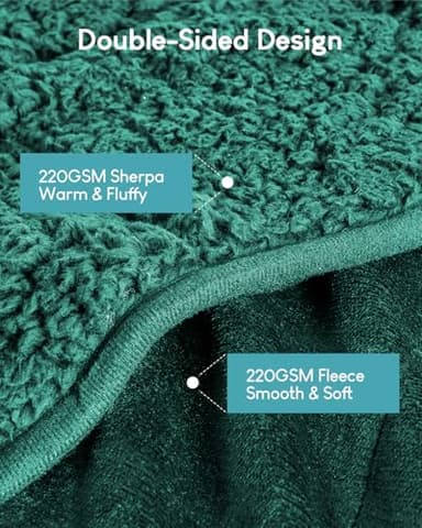 Cottonblue Weighted Blanket 20lbs for Queen Ded - Ultra Soft, Cozy Comfort Sherpa Blanket for Relax and Sleep, Heavy Bed Blankets with Cemaric Beads, 60x80 Inches,Green - Image 5