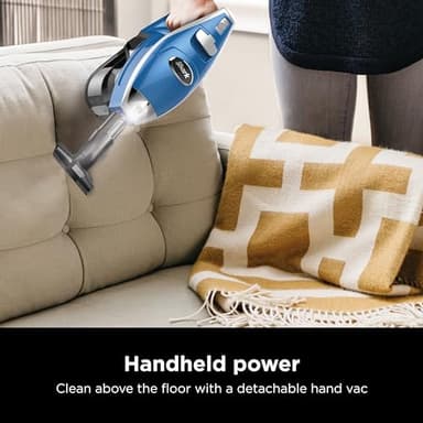 Shark HV343AMZ Rocket Corded Stick Vacuum with Self-Cleaning Brushroll, Lightweight & Maneuverable, Perfect for Pet Hair Pickup, Converts to a Hand Vacuum, Crevice Upholstery Tools, Blue/Silver - Image 3