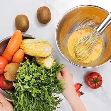 Umite Chef Mixing Bowls with Airtight Lids，6 piece Stainless Steel Metal Nesting Storage Bowls, Non-Slip Bottoms Size 7, 3.5, 2.5, 2.0,1.5, 1QT, Great for Mixing & Serving(Grey) - Image 7