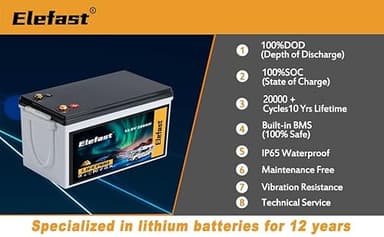 12V 200AH Lifepo4 Battery Built-in 200A BMS and Bluetooth,12V Lithium Battery with 2560Wh,20000+ Deep Cycle Battery Perfect for RV,Marine/Trolling Motors,Solar,Home Energy Storage - Image 7