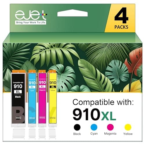 ejet 910XL Ink Cartridges for HP 910 Ink Replacement for HP 910XL Ink Cartridges Combo Pack HP910XL/910 Multipack XL Color Use with Officejet Pro 8020 8010 8015 Printers, Black and Color,4 Pack - Image 1