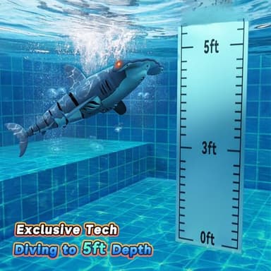 fygurso Remote Control Shark Toys High Simulation,Water Toys for Kids, High Simulation Shark for Pool & Bath, Ideal Gifts for Boys Ages 6+(Blue) - Image 2